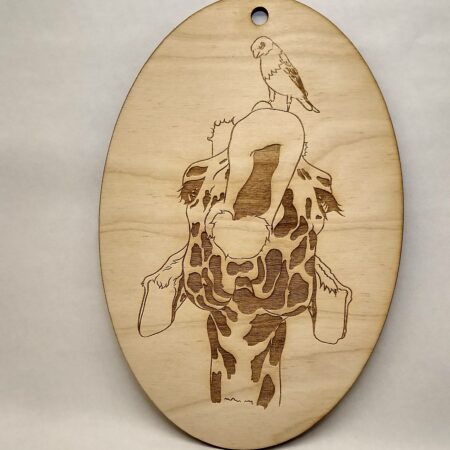 Giraffe and Bird - None