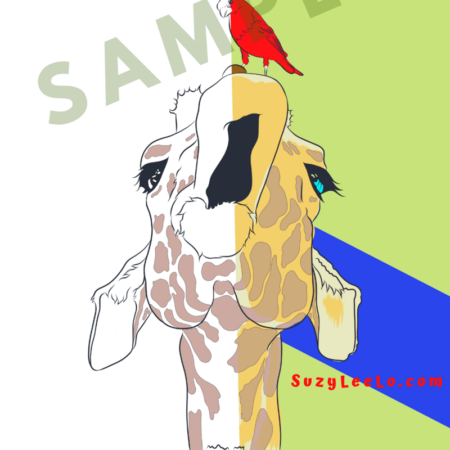 giraffe bird coloring page sample