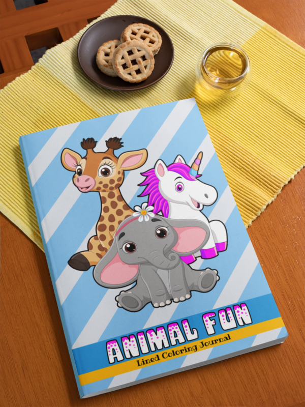 Animal Fun Journal 6x9 inch wide ruled 112 pages