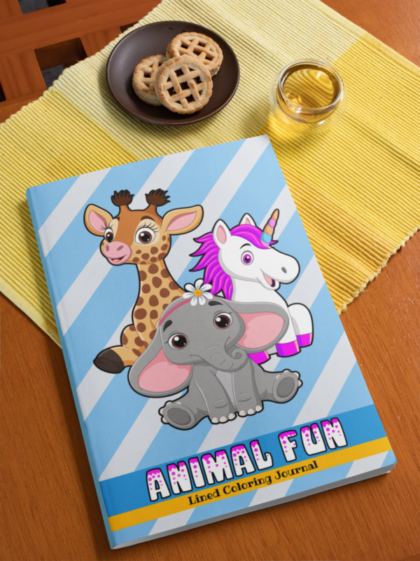 Animal Fun Lined Coloring Journal