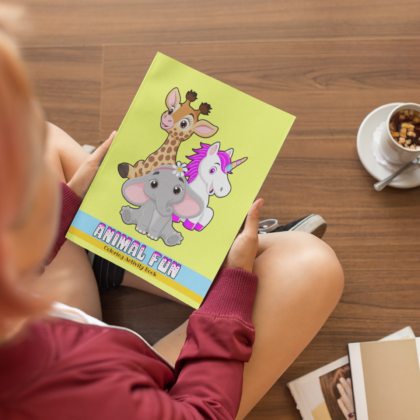 Animal Fun Kids Coloring Activity Book in your hands