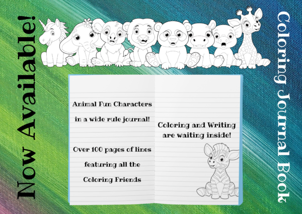 Animal Fun Journal 6x9 inch wide ruled 112 pages - Image 2