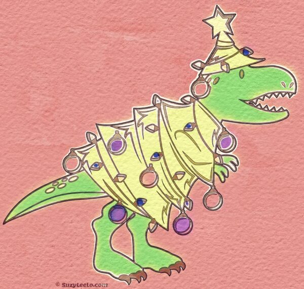 TREX christmas TREE coloring page