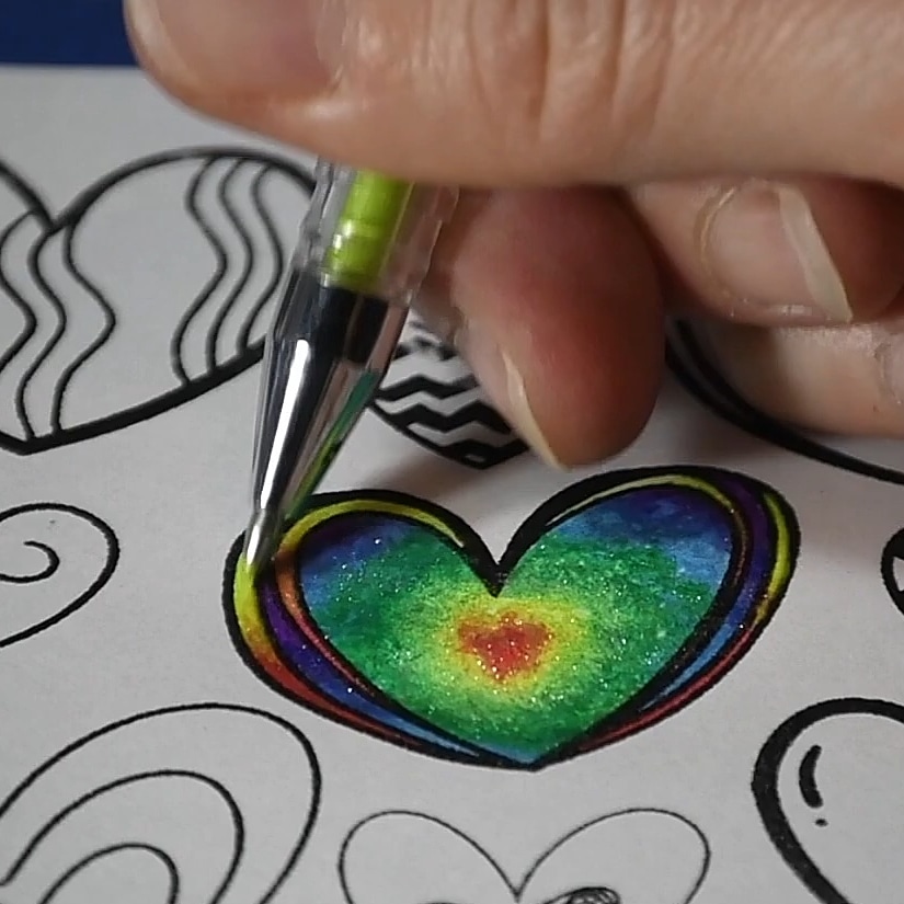 Blending Tanmit Gel Pens – creating a rainbow gradient