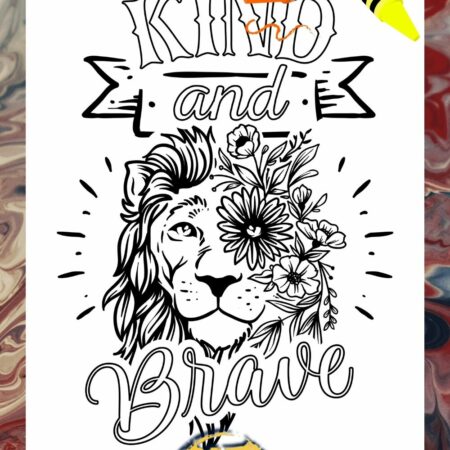 Kind and Brave Lion Coloring Sheet