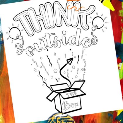Think outside the box Coloring Page SuzyLeeLo