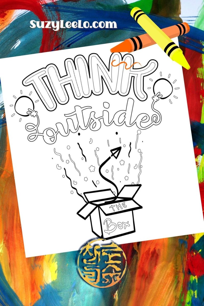 Think outside the box Coloring Page SuzyLeeLo
