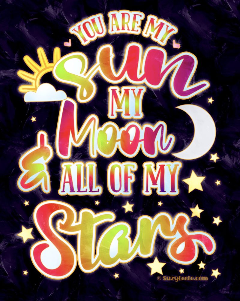 You are my sub my moon & all of my stars Coloring Page