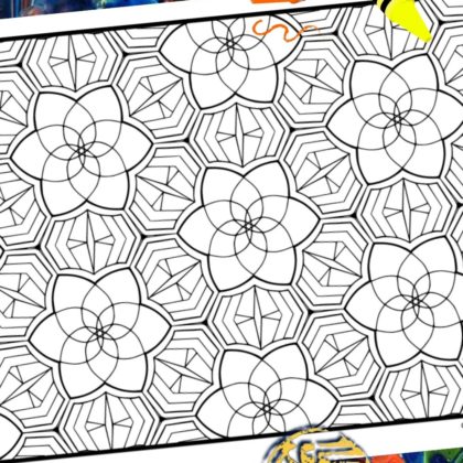 Clubhouse Mandala Pattern Coloring Page SuzyLeeLo