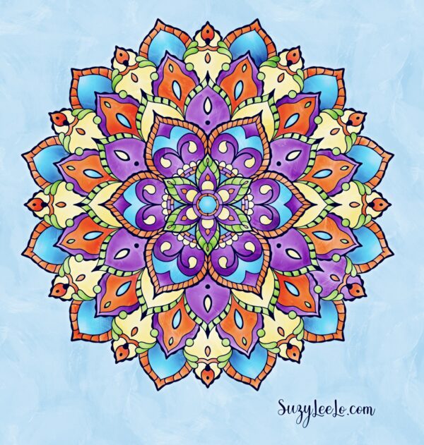 Elegant Mandala Adult Coloring Poster