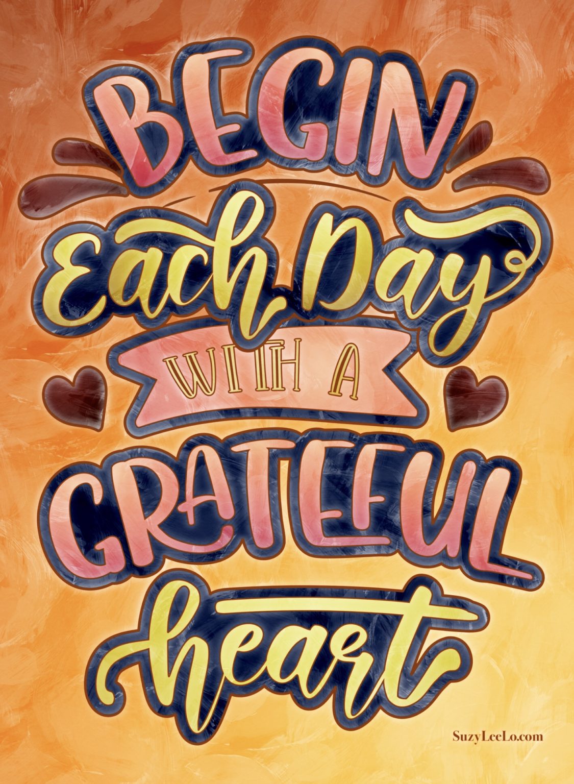 Begin Each Day With A Grateful Heart coloring page