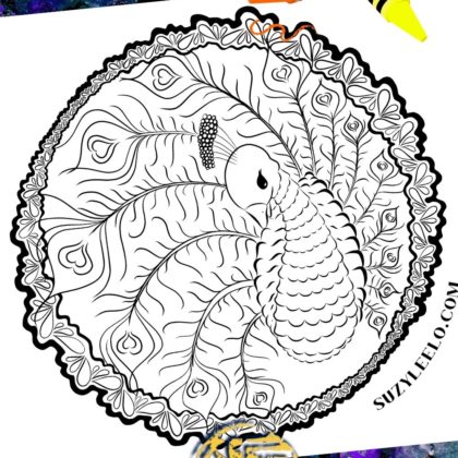 Peacock Coloring Page by SuzyLeeLo
