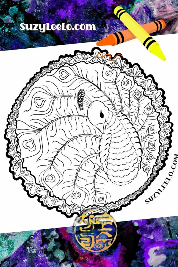 Peacock Coloring Page by SuzyLeeLo