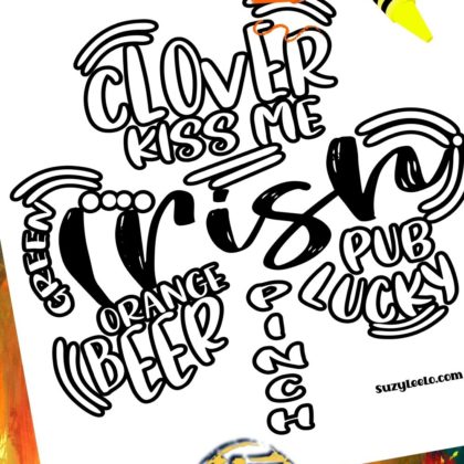 clover Irish St Patty Day Coloring Page