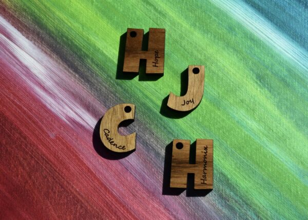 Initial Wooden Pendant Personalized with name or word engraved - Image 2