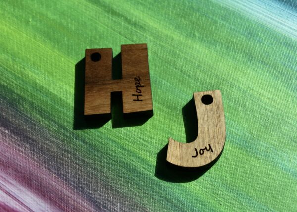 Initial Wooden Pendant Personalized with name or word engraved - Image 3