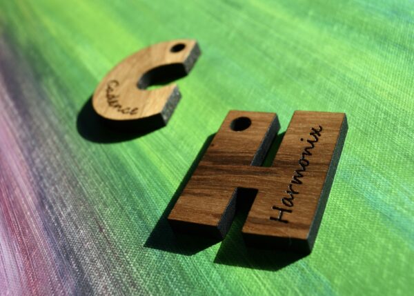 Initial Wooden Pendant Personalized with name or word engraved - Image 4