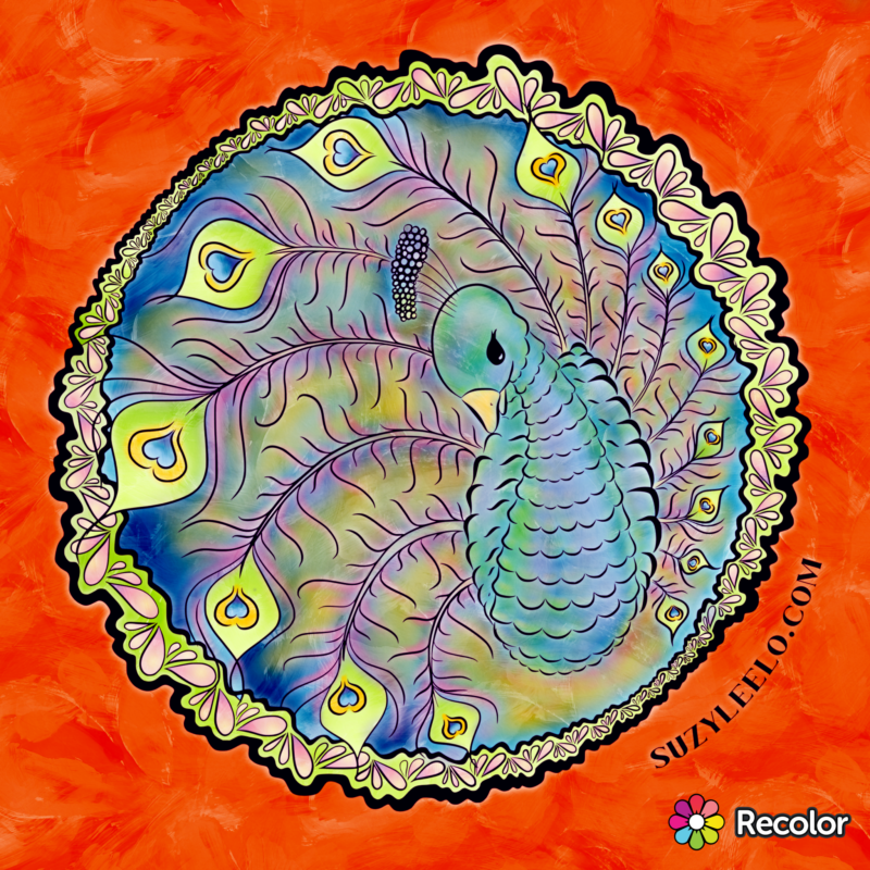 Peacock coloring page