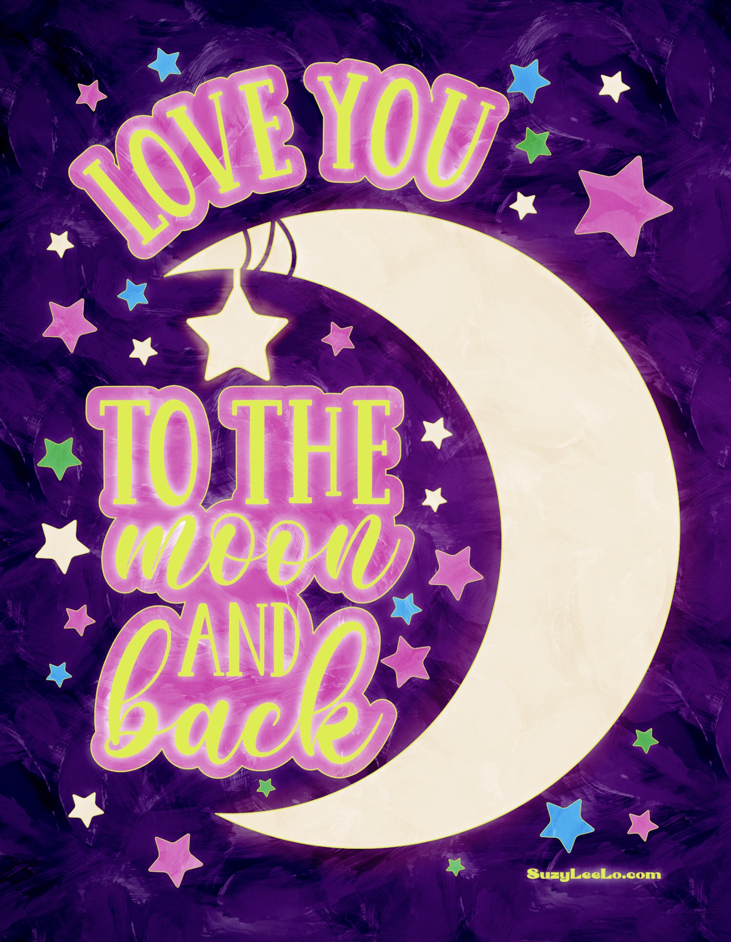 Love you to the moon and back coloring page
