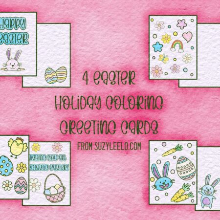 Easter Coloring Doodle Greeting Cards 2021