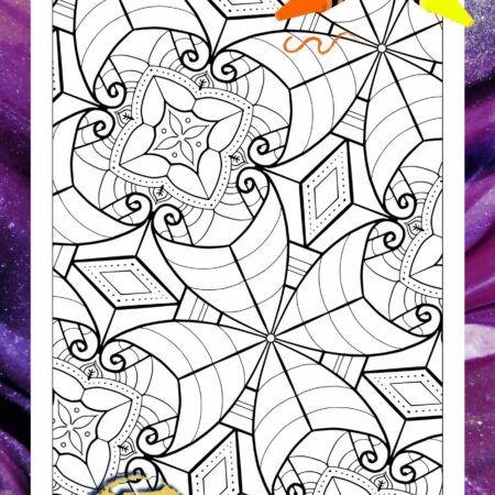 Pattern Clover Diamonds Coloring Page SuzyLeeLo