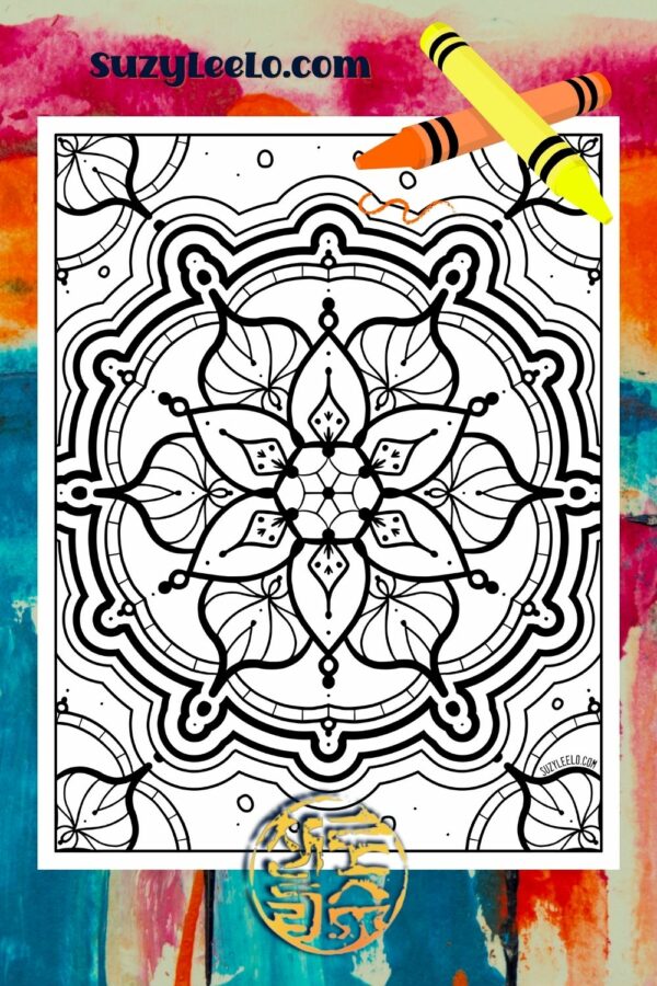 Clockwork Mandala Coloring Page SuzyLeeLo