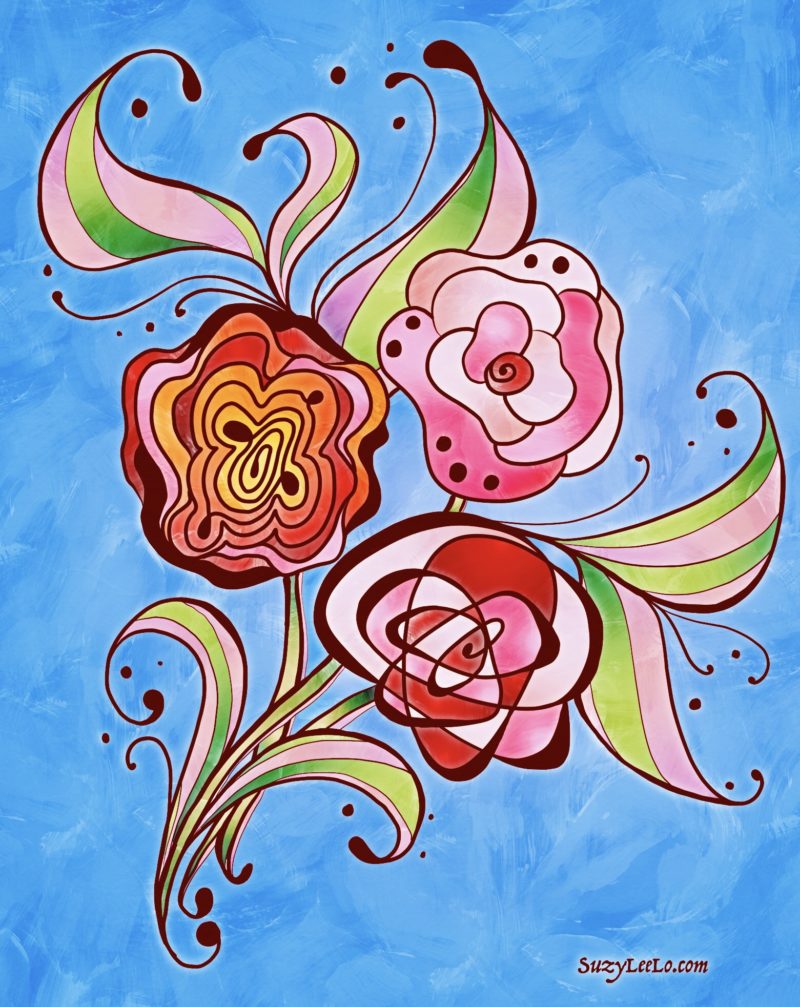 A Bouquet for you coloring page by suzy leelo