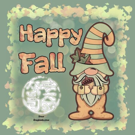 Happu Fall Gnome Free Coloring Page from Suzy LeeLo