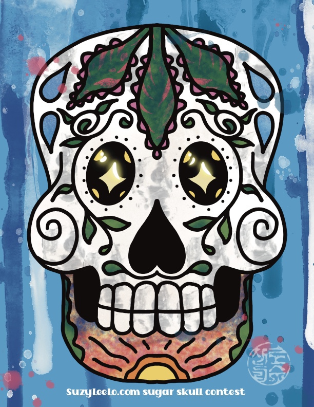 Pops Sugar Skull & Template - Halloween, Day of the Dead 2021