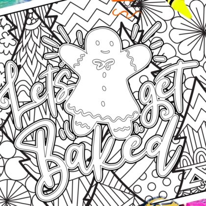 Lets Get Baked Gingerbread Cookie Pin Coloring Page SuzyLeeLo