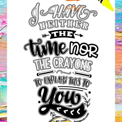Sarcastic Adult Coloring Page SuzyLeeLo