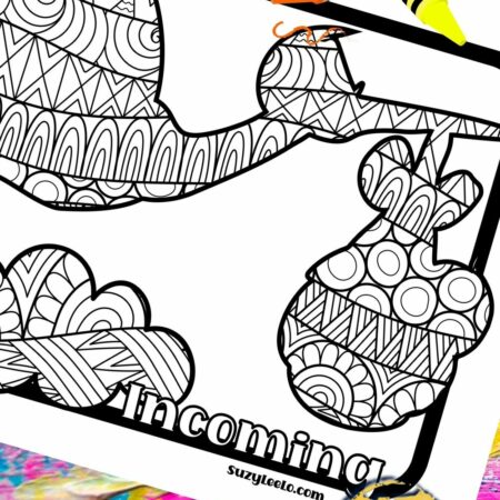 Stork newborn baby Coloring Page SuzyLeeLo