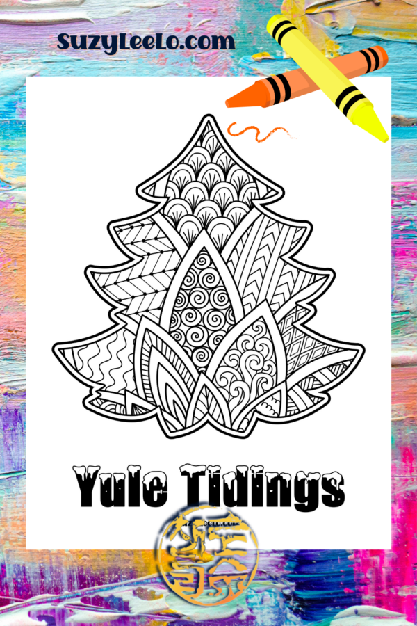 Yule Tidings Holiday Tree Coloring Page
