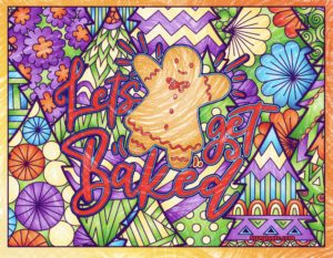 Let's Get Baked - Adult Coloring Page Download