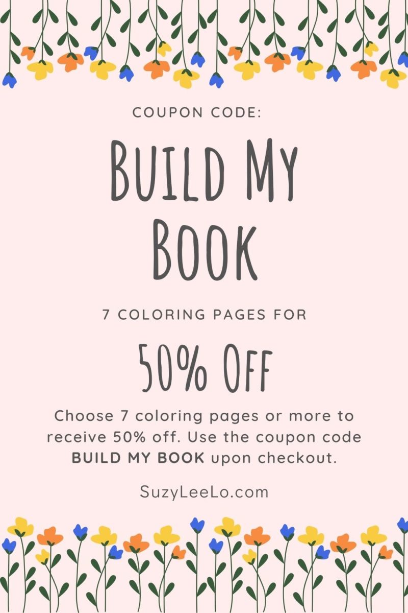 Build your coloring Book Coupon Code from SuzyLeeLo