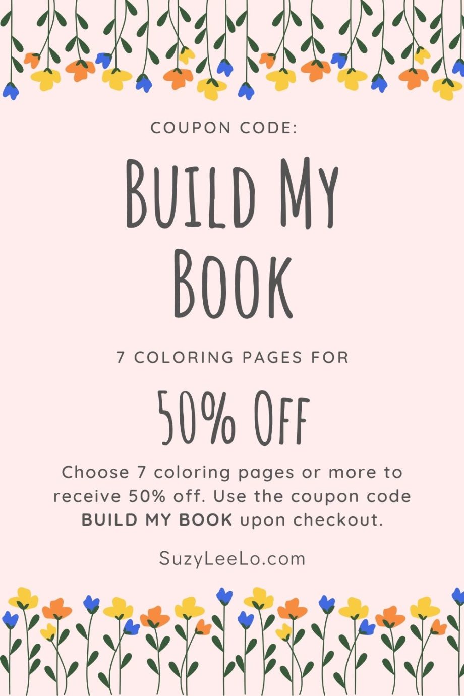 Build your coloring Book Coupon Code from SuzyLeeLo