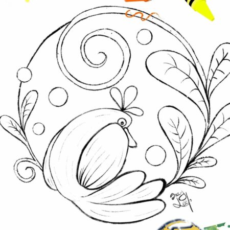Shy Birdie Coloring Page SuzyLeeLo