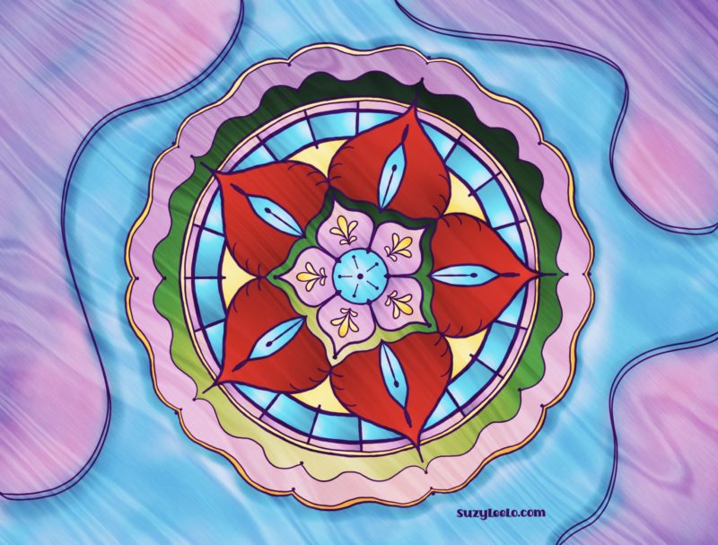 Mandala Ribboned Coloring Page
