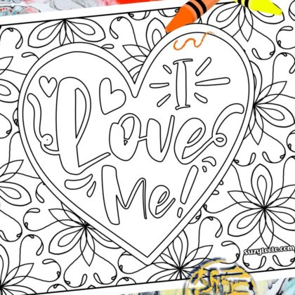 I Love Me Valentines Coloring Page SuzyLeeLo