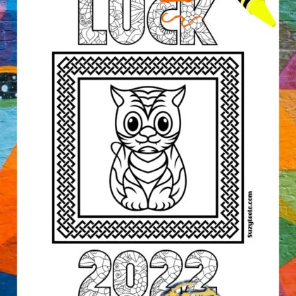 Luck Tiger 2022 Coloring Page SuzyLeeLo