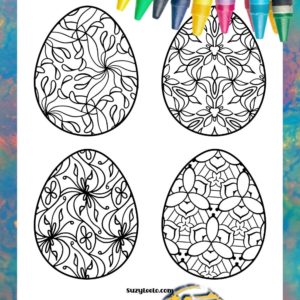 Easter Eggs 2022 Coloring Page SuzyLeeLo