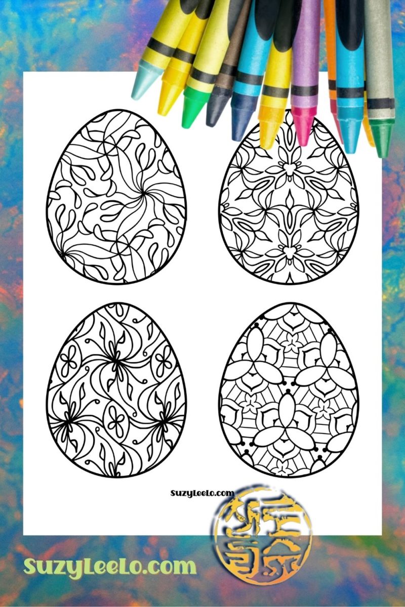 Easter Eggs 2022 Coloring Page SuzyLeeLo