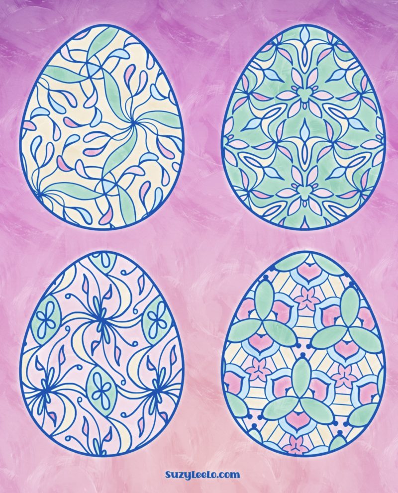 Easter Eggs 2022 Coloring Page by SuzyLeeLo