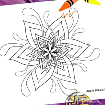 Mandala Overlapping Coloring Page SuzyLeeLo