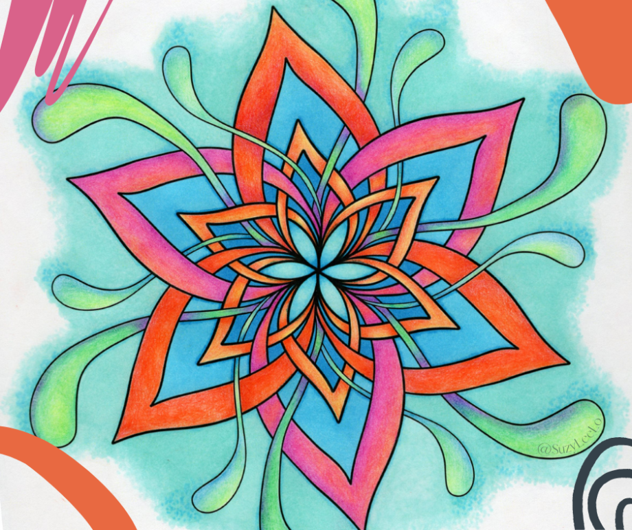 Mandala Overlapping colored with Marco Raffine Pencils by SuzyLeeLo