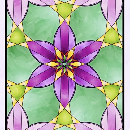 stained glass flower coloring page by SuzyLeeLo