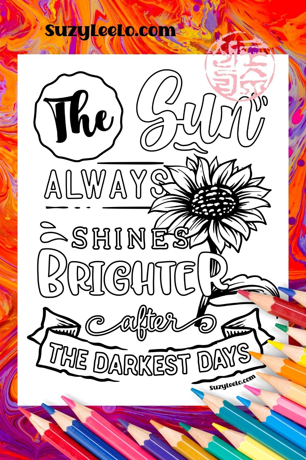 Sunflower Coloring Page: Sun always shines brighter…