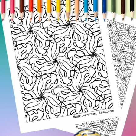 Trippy Organic Pattern Coloring Page SuzyLeeLo