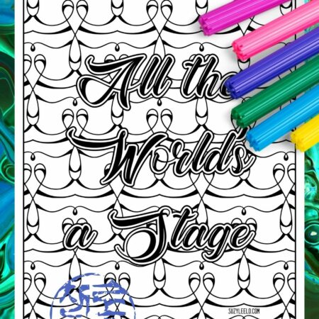 All the world's a stage -Shakespeare Coloring Page by SuzyLeeLo