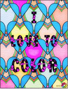 I Love To Color Coloring Page colored by Debbie C